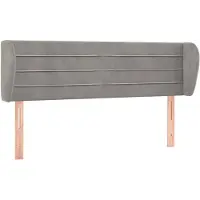 vidaXL Hoofdbord met randen 147x23x78/88 cm fluweel lichtgrijs