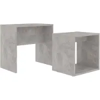 vidaXL Salontafelset 48x30x45 cm bewerkt hout betongrijs