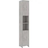 vidaXL Badkamerkast 30x30x183,5 cm bewerkt hout betongrijs