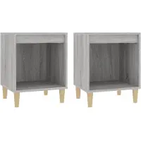 vidaXL Nachtkastjes 2 st 40x35x50 cm grijs sonoma eikenkleurig