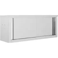 vidaXL Keukenbovenkast met schuifdeuren 120x40x50 cm roestvrij staal