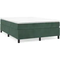 vidaXL Boxspring met matras fluweel donkergroen 140x200 cm