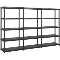 vidaXL Opbergrek 5-laags 255x40x185 cm kunststof zwart