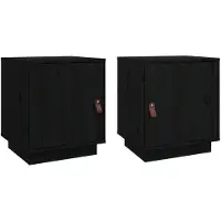 vidaXL Nachtkastjes 2 st 40x34x45 cm massief grenenhout zwart