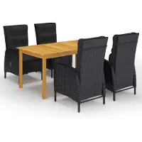 vidaXL 5-delige tuinset, zwart