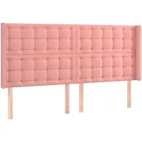 vidaXL Hoofdbord met randen 203x16x118/128 cm fluweel roze