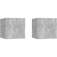 vidaXL Tv-wandmeubelen 2 st 30,5x30x30 cm betongrijs