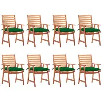 vidaXL Tuinstoelen 8 st met kussens massief acaciahout