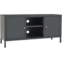 vidaXL Tv-meubel 105x35x52 cm staal en glas antracietkleurig