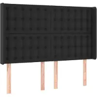 vidaXL Hoofdbord met randen 147x16x118/128 cm kunstleer zwart