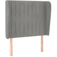 vidaXL Hoofdbord met randen 93x23x118/128 cm fluweel lichtgrijs