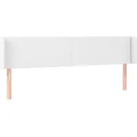 vidaXL Hoofdbord met randen 163x16x78/88 cm kunstleer wit