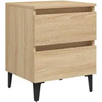 vidaXL Nachtkastje 40x35x50 cm bewerkt hout sonoma eikenkleurig