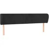 vidaXL Hoofdbord met randen 163x23x78/88 cm fluweel zwart