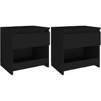 vidaXL nachtkastjes set van 2 - zwart, 40 x 30 x 39 cm
