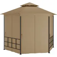 vidaXL Prieel met zijwanden 3,1x2,7 m taupe