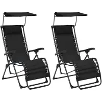 vidaXL Terrasstoelen 2 st inklapbaar textileen zwart
