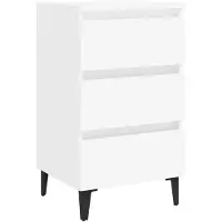 vidaXL Nachtkastje met metalen poten 40x35x69 cm wit