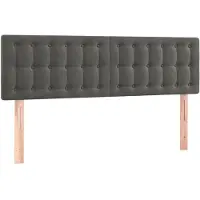 vidaXL Hoofdborden 144x5x78/88 cm fluweel donkergrijs