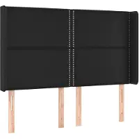 vidaXL Hoofdbord met randen 147x16x118/128 cm kunstleer zwart