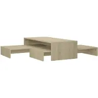 vidaXL Salontafelset 100x100x26,5 cm bewerkt hout sonoma eikenkleurig