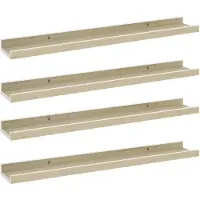 vidaXL Wandschappen 4 st 60x9x3 cm wit en sonoma eikenkleurig