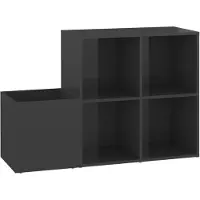 vidaXL Opbergkast 105x35,5x70 cm bewerkt hout hoogglans grijs