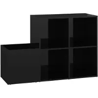 vidaXL Opbergkast 105x35,5x70 cm bewerkt hout hoogglans zwart