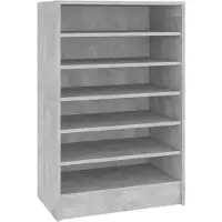 vidaXL Schoenenkast 60x35x92 cm bewerkt hout betongrijs