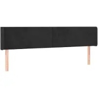 vidaXL Hoofdbord met randen 203x16x78/88 cm fluweel zwart
