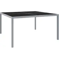 vidaXL Tuintafel 130x130x72 cm staal en glas grijs