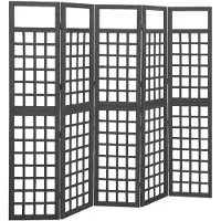 vidaXL Kamerscherm/trellis met 5 panelen 201,5x180 cm vurenhout zwart