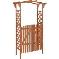 vidaXL Pergola met poort 116x40x204 cm massief vurenhout