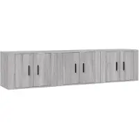 vidaXL Tv-wandmeubels 3 st 57x34,5x40 cm grijs sonoma eikenkleurig