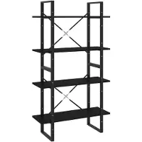 vidaXL Boekenkast met 4 schappen 80x30x140 cm bewerkt hout zwart