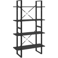 vidaXL Boekenkast met 4 schappen 80x30x140 cm bewerkt hout grijs