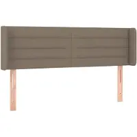 vidaXL Hoofdbord met randen 147x16x78/88 cm stof taupe