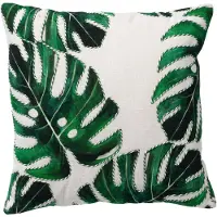 Dutch decor - LEAFY - Kussenhoes 45x45 cm - katoen - Snow White - wit