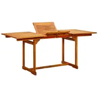 vidaXL Tuintafel (120-170)x80x75 cm massief acaciahout