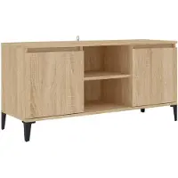 vidaXL Tv-meubel met metalen poten 103,5x35x50 cm sonoma eikenkleurig