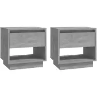 vidaXL Nachtkastjes 2 st 45x34x44 cm bewerkt hout betongrijs