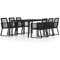 vidaXL 7-delige Tuinset zwart