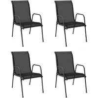 vidaXL Tuinstoelen 4 st staal en textileen zwart