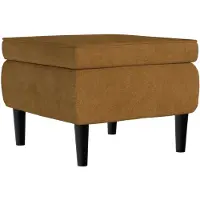 vidaXL Kruk met houten poten fluweel bruin