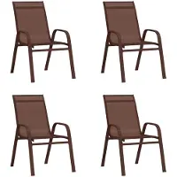 vidaXL Tuinstoelen stapelbaar 4 st textileen stof bruin