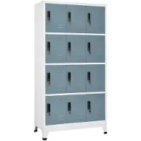 vidaXL Lockerkast 90x45x180 cm staal lichtgrijs en donkergrijs