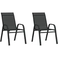 vidaXL Tuinstoelen stapelbaar 2 st textileen stof zwart