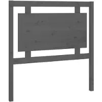 vidaXL Hoofdbord 95,5x4x100 cm massief grenenhout grijs