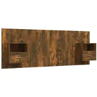 vidaXL Hoofdbord met kastjes bewerkt hout gerookt eikenkleurig