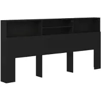 vidaXL Hoofdbordkast 220x19x101,5 cm zwart